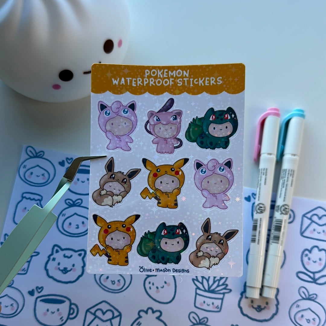 Poke Friends Vol 1 Waterproof Sticker Sheet