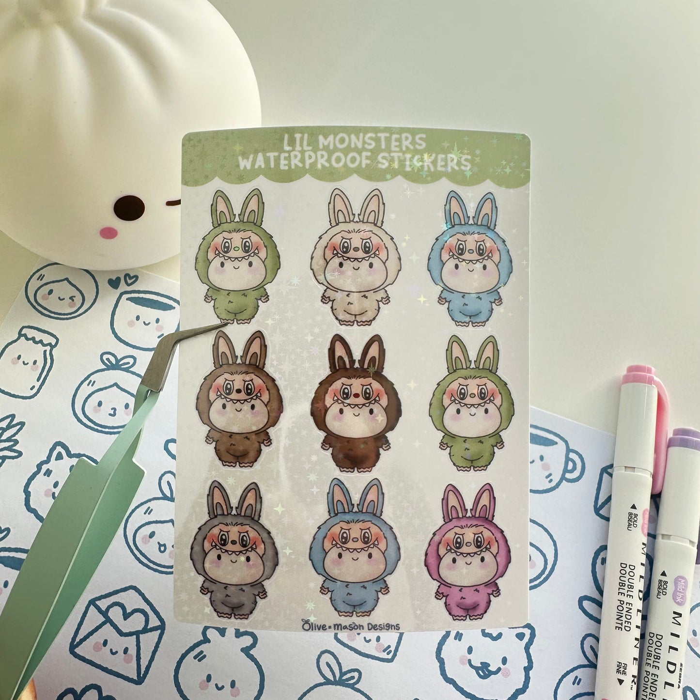 Lil Monsters Waterproof Sticker Sheet