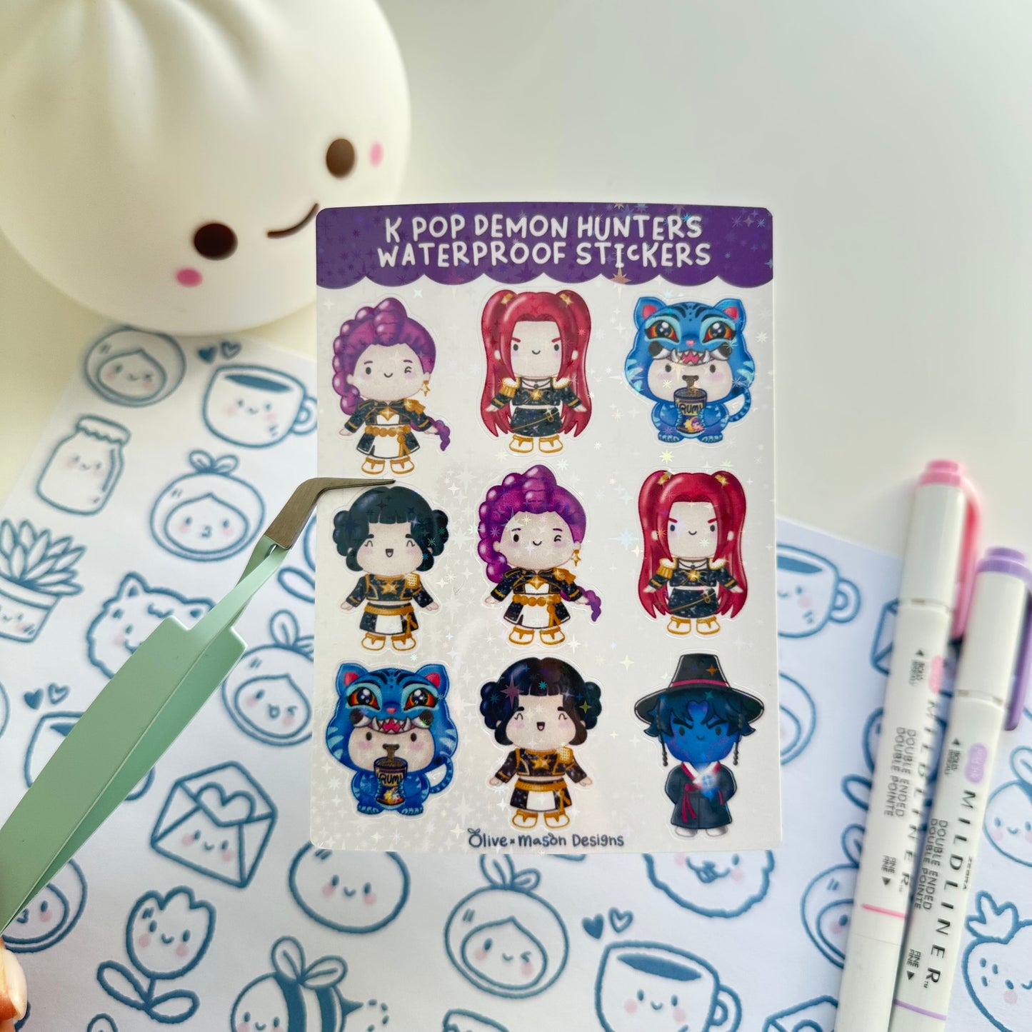 K Pop Demon Hunters Waterproof Sticker Sheet