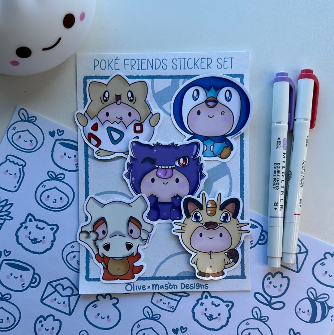 Poke Friends Vol 3 Waterproof Vinyl Sticker Set