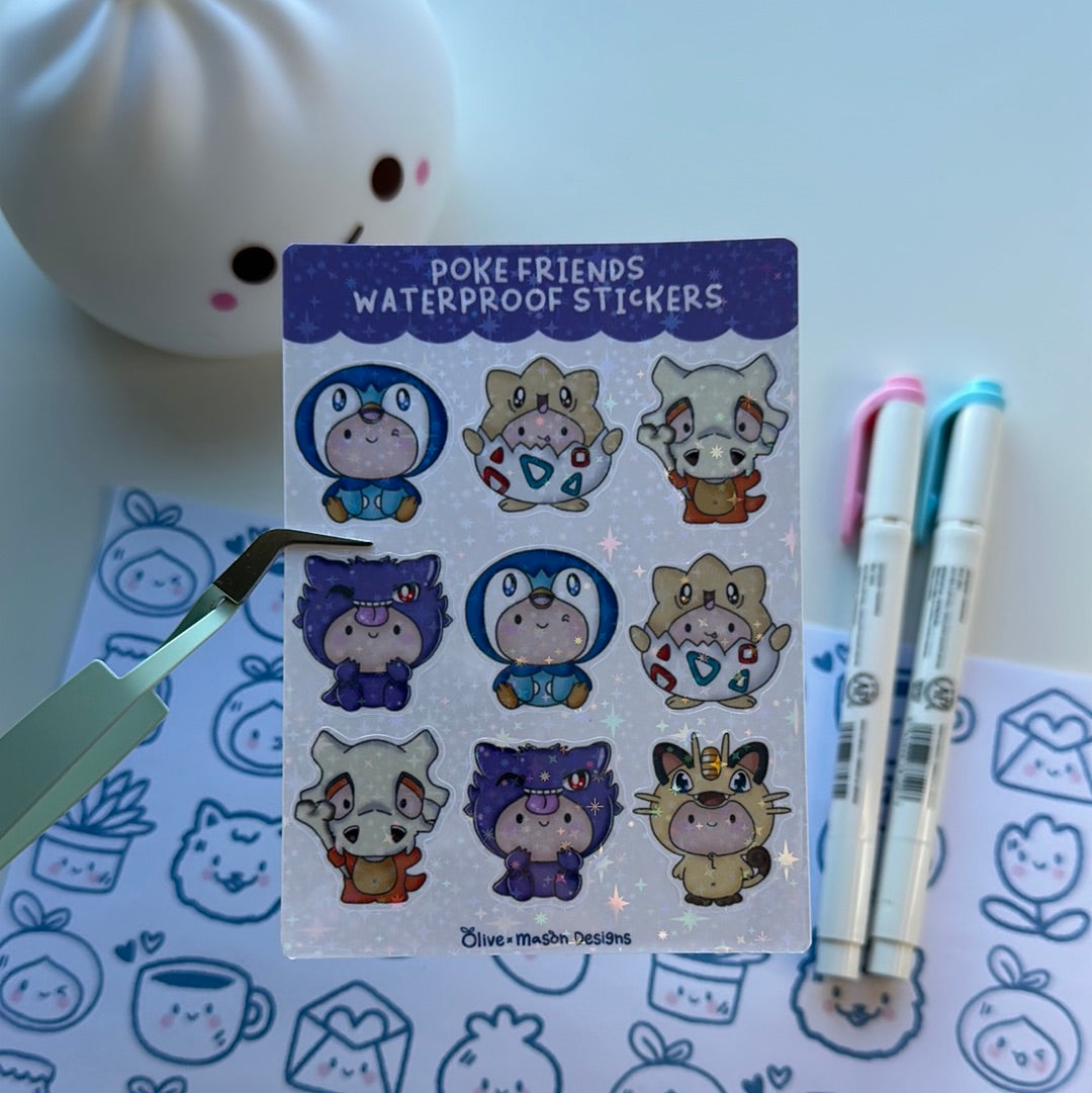Poke Friends Vol 3 Waterproof Sticker Sheet
