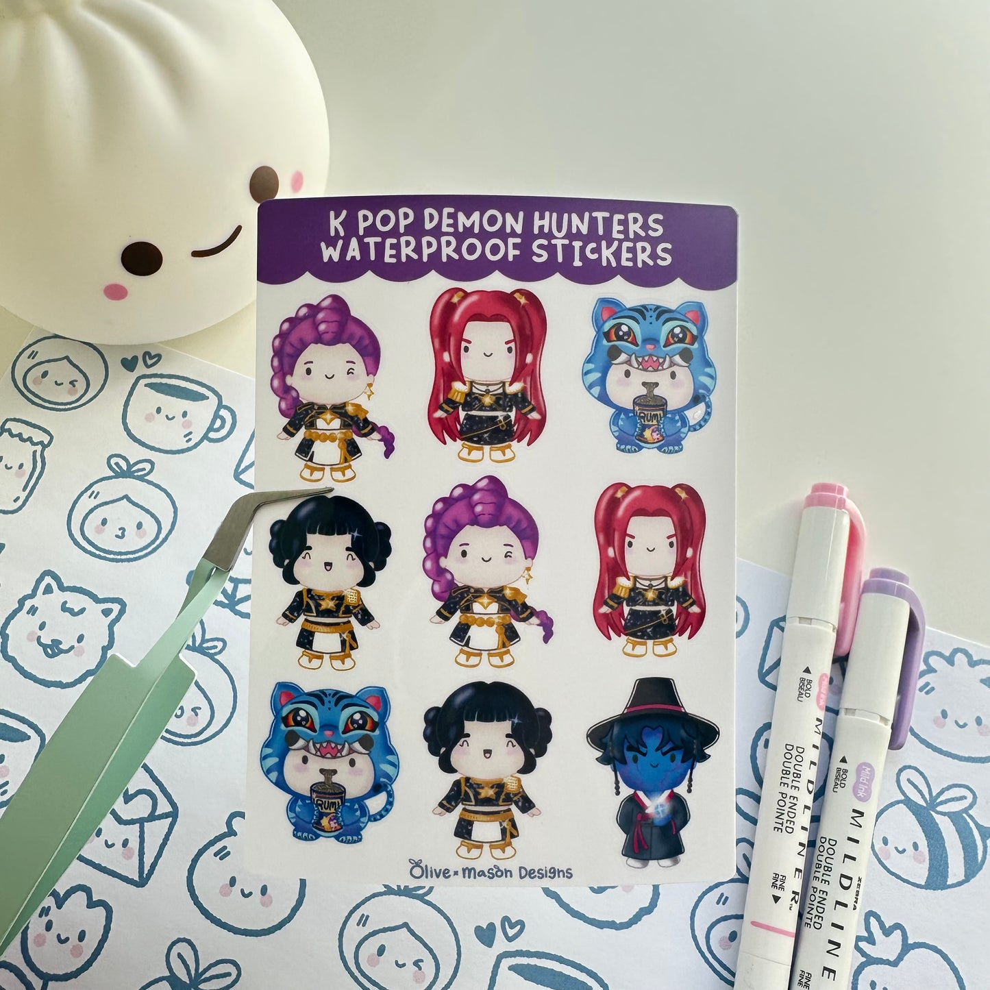 K Pop Demon Hunters Waterproof Sticker Sheet