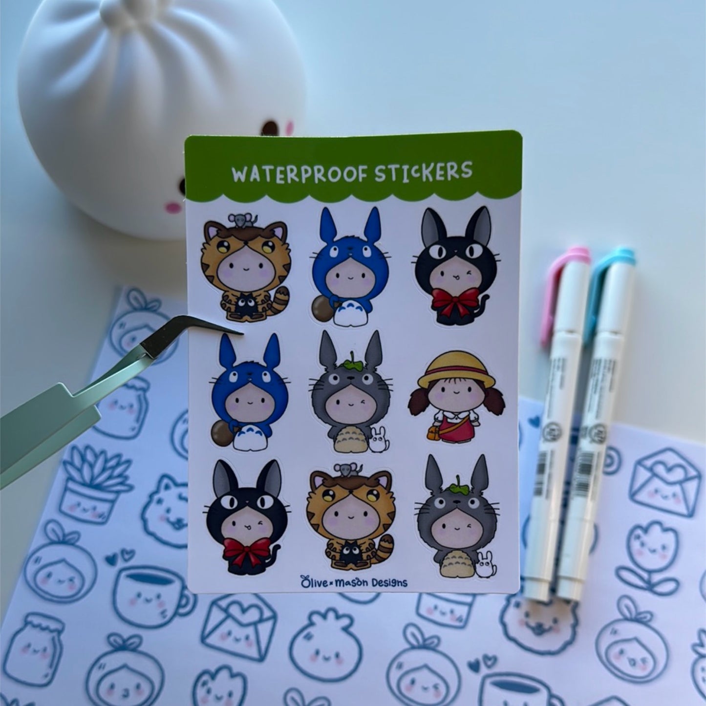 Totoro & Friends Waterproof Sticker Sheet