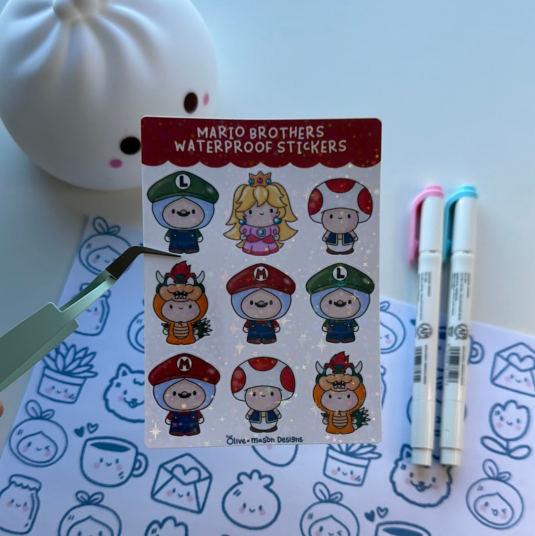 M Bros Waterproof Sticker Sheet