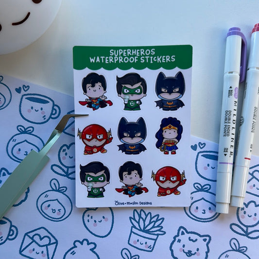 Superhero Vol 2 Waterproof Sticker Sheet