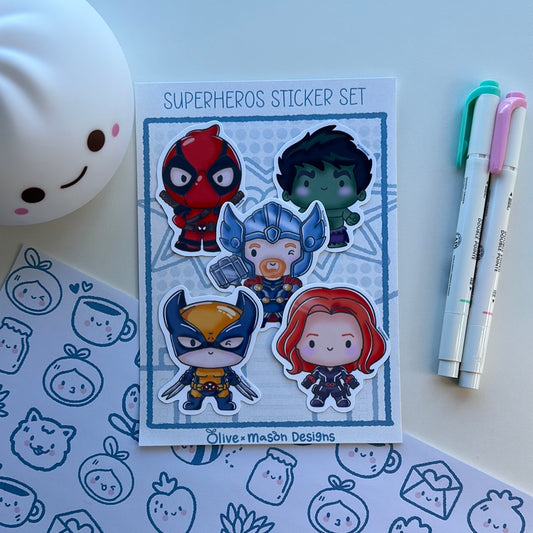 Superheros Vol 3 Waterproof Vinyl Sticker Set