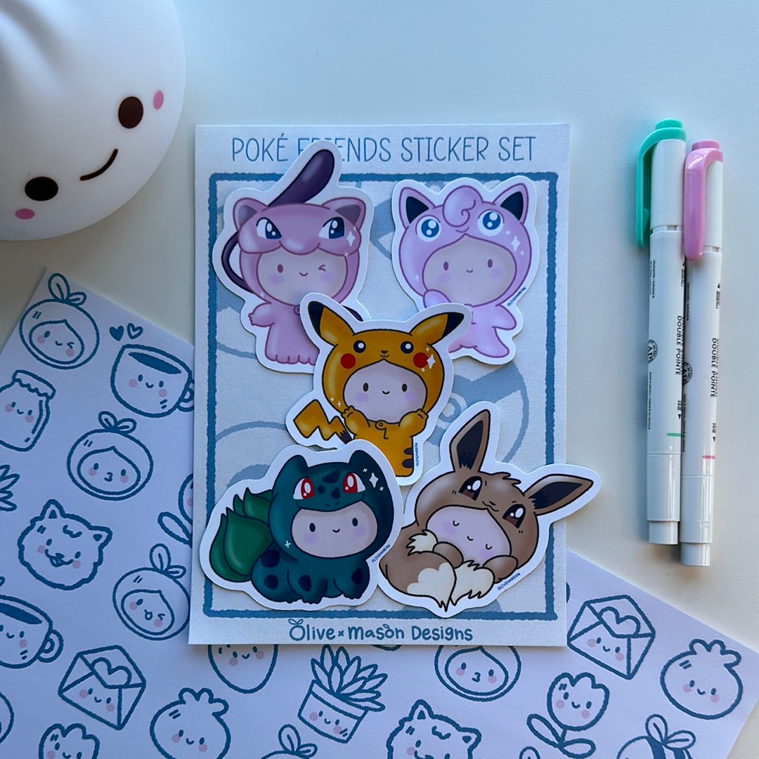Poke Friends Vol 1 Waterproof Vinyl Sticker Set