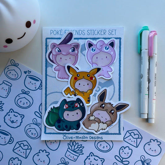 Poke Friends Vol 1 Waterproof Vinyl Sticker Set