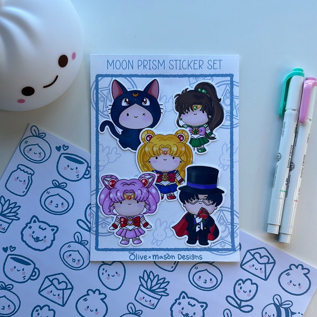 Moon Prism Waterproof Vinyl Sticker Set