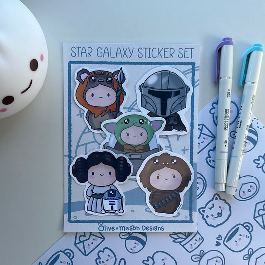 Star Galaxy Waterproof Vinyl Sticker Set