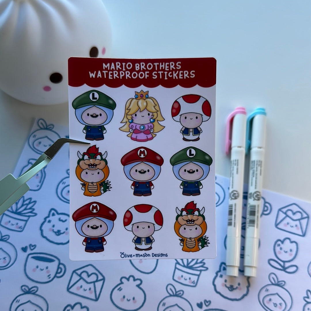 M Bros Waterproof Sticker Sheet