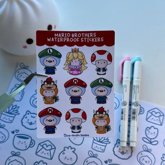 M Bros Waterproof Sticker Sheet