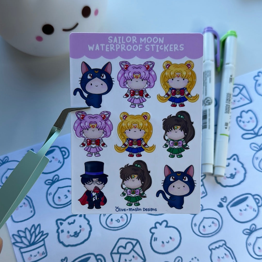 Moon Prism Waterproof Sticker Sheet