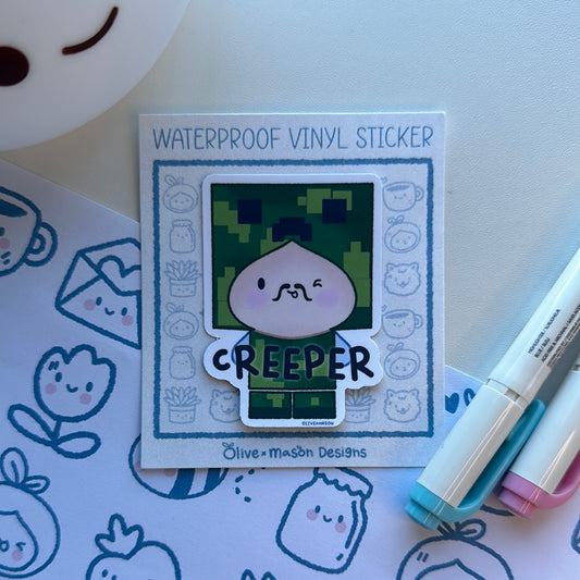 Minecraft Creeper Heavy Duty Waterproof Vinyl Sticker