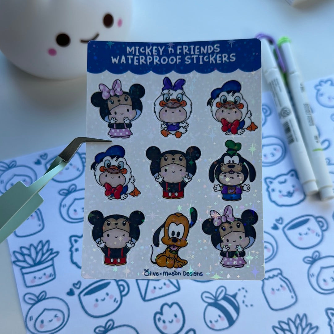 Mickey & Friends Waterproof Sticker Sheet