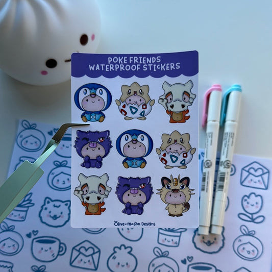 Poke Friends Vol 3 Waterproof Sticker Sheet