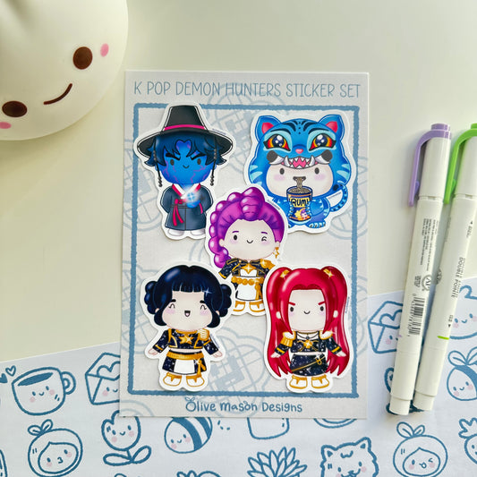 K Pop Demon Hunters Waterproof Vinyl Sticker Set