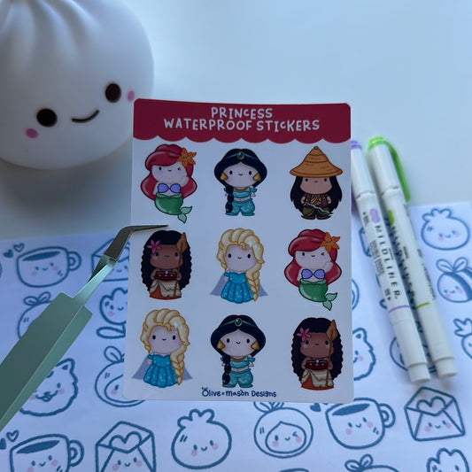 Princess Vol 1 Waterproof Sticker Sheet