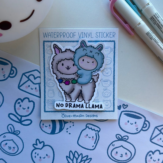 No Drama Llama Heavy Duty Waterproof Vinyl Sticker